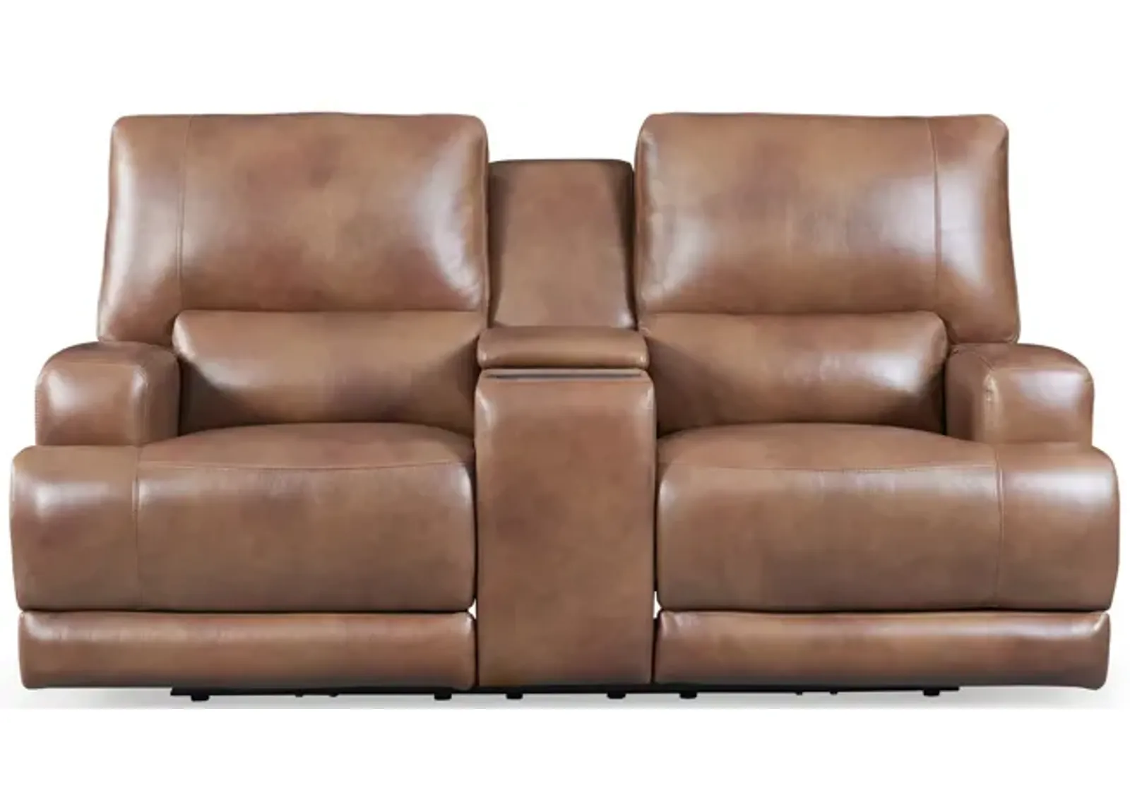 Robert Zero Gravity Leather Power Loveseat With Console