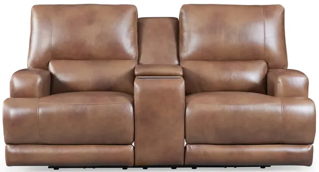 Robert Zero Gravity Power Leather Console Loveseat