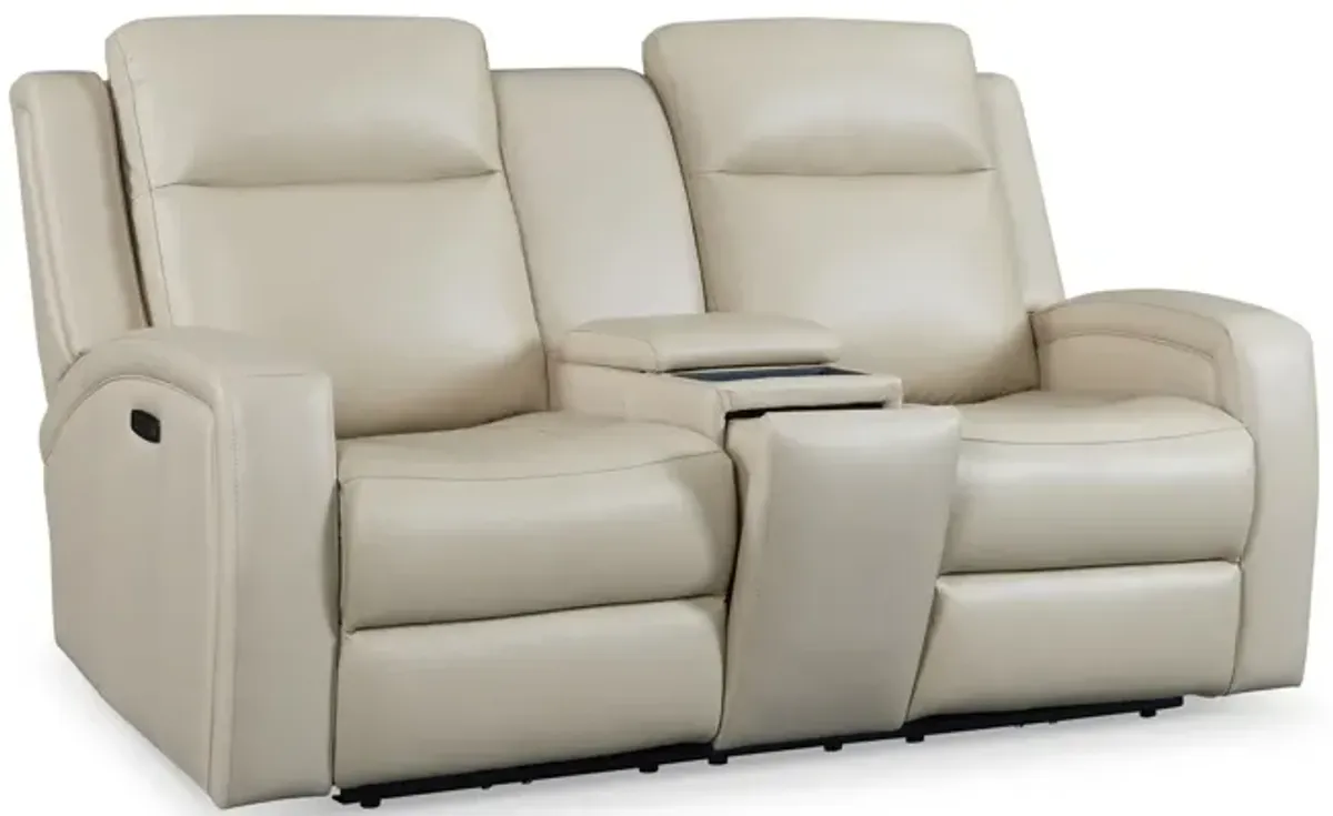 Andrew Zero Gravity Leather Power Console Loveseat