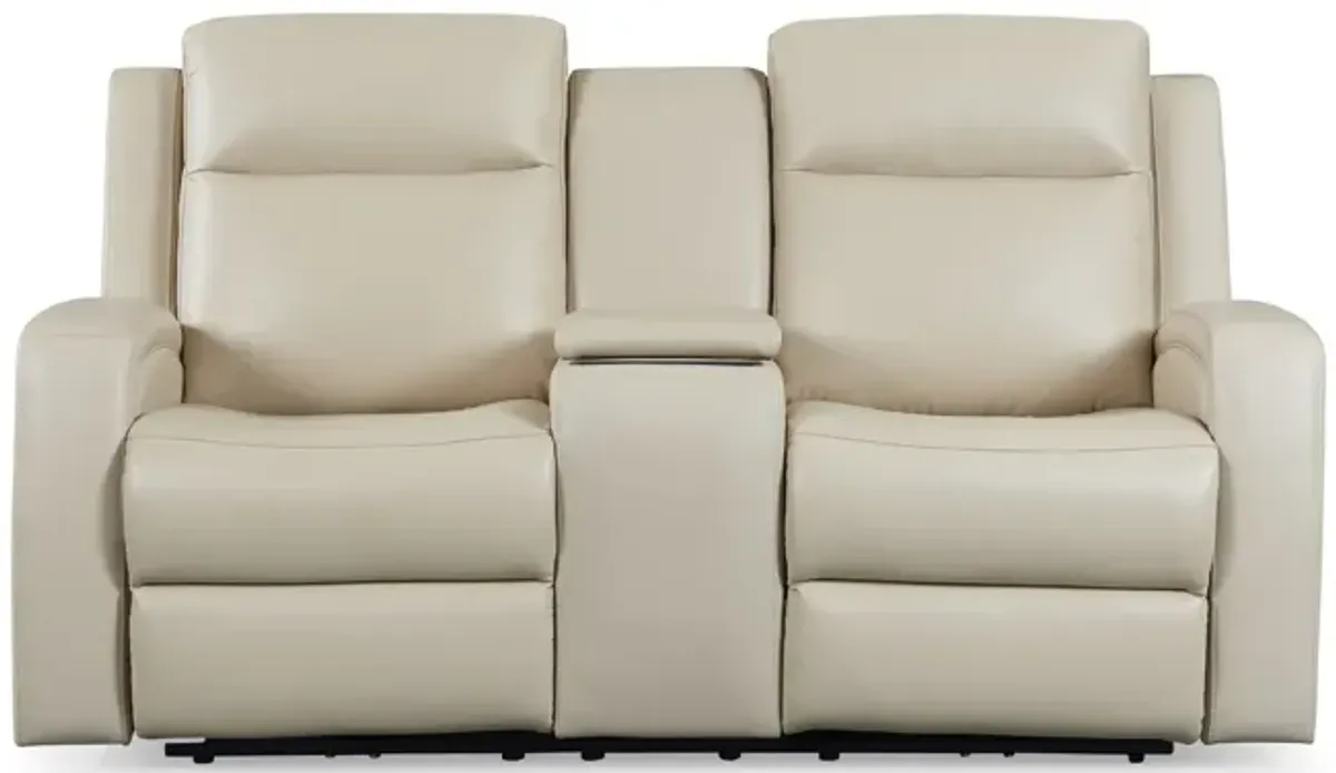 Andrew Zero Gravity Leather Power Console Loveseat