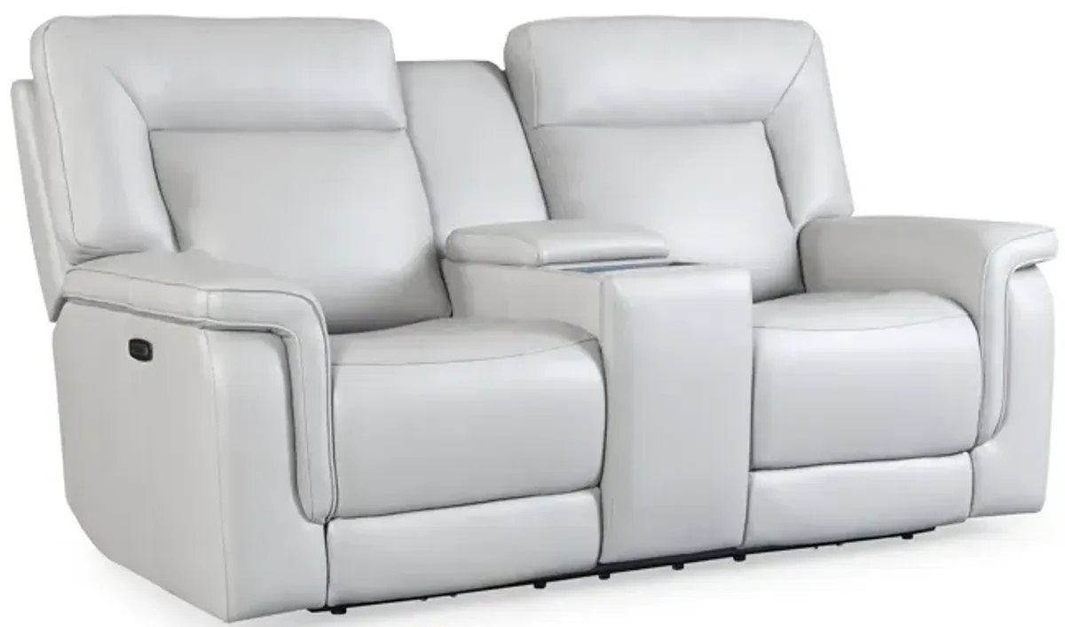 Marie Leather Power Console Loveseat