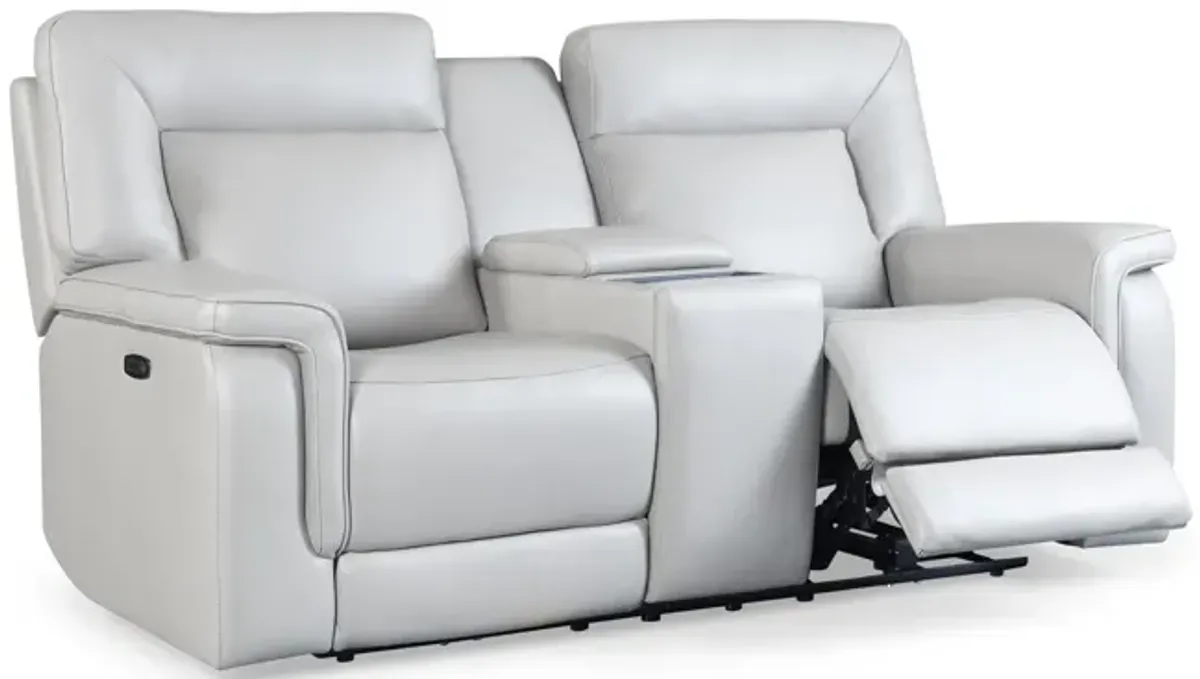 Marie Leather Power Console Loveseat