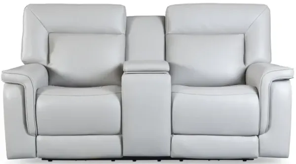 Marie Leather Power Console Loveseat