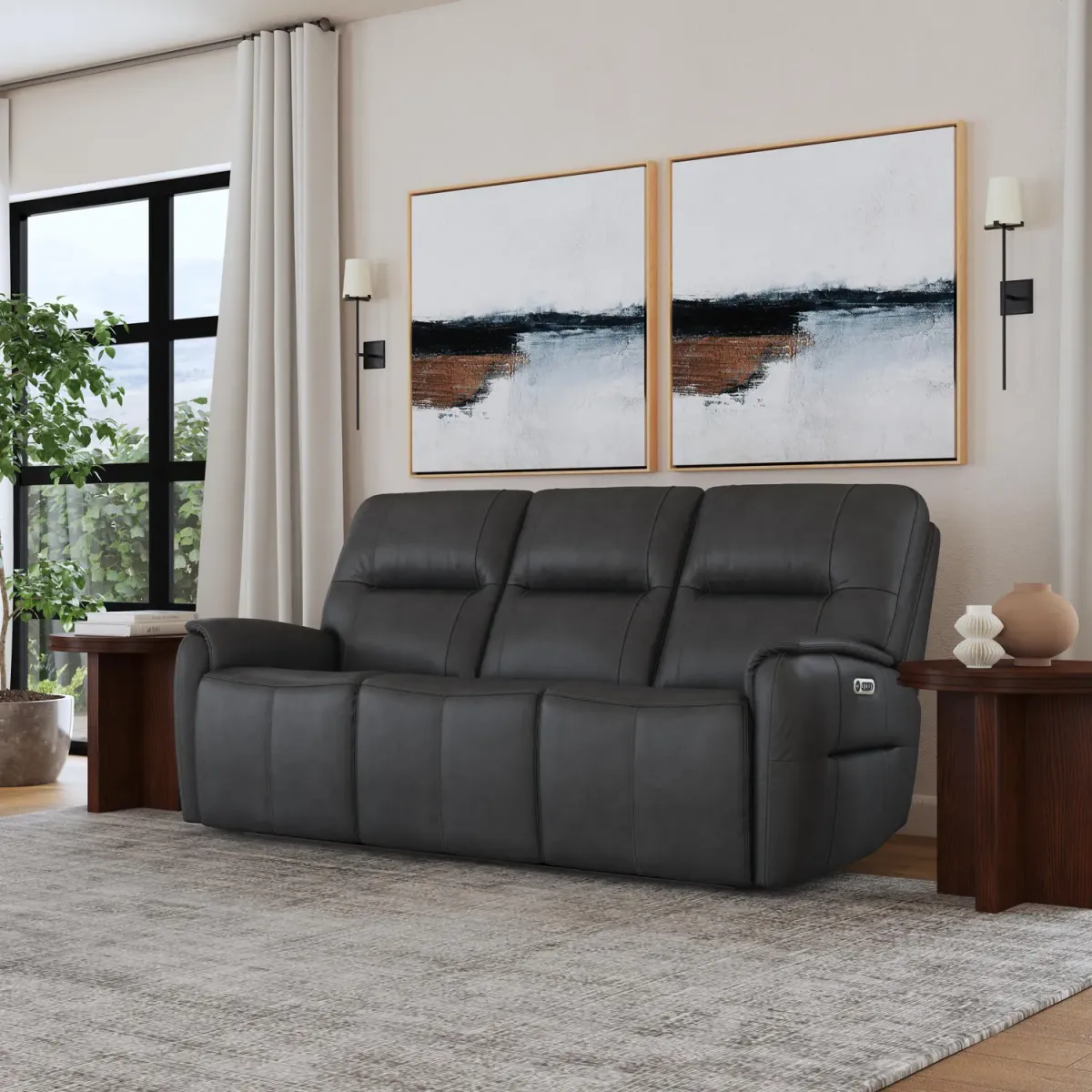 Wilson Power Leather Reclining Sofa