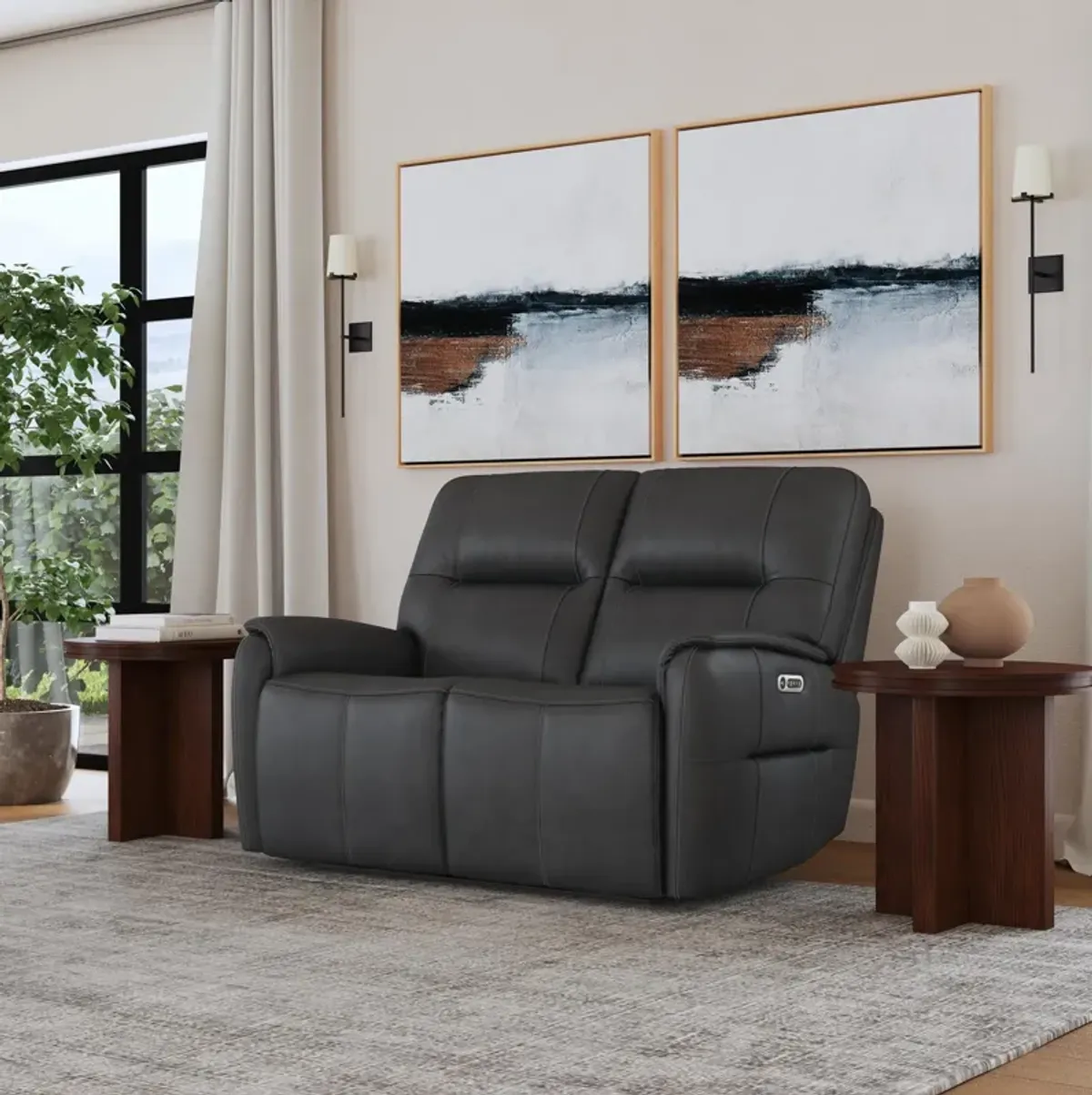 Wilson Leather Power Reclining Loveseat