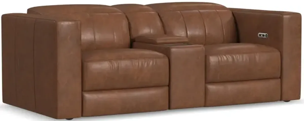 Austin Leather Power Console Loveseat