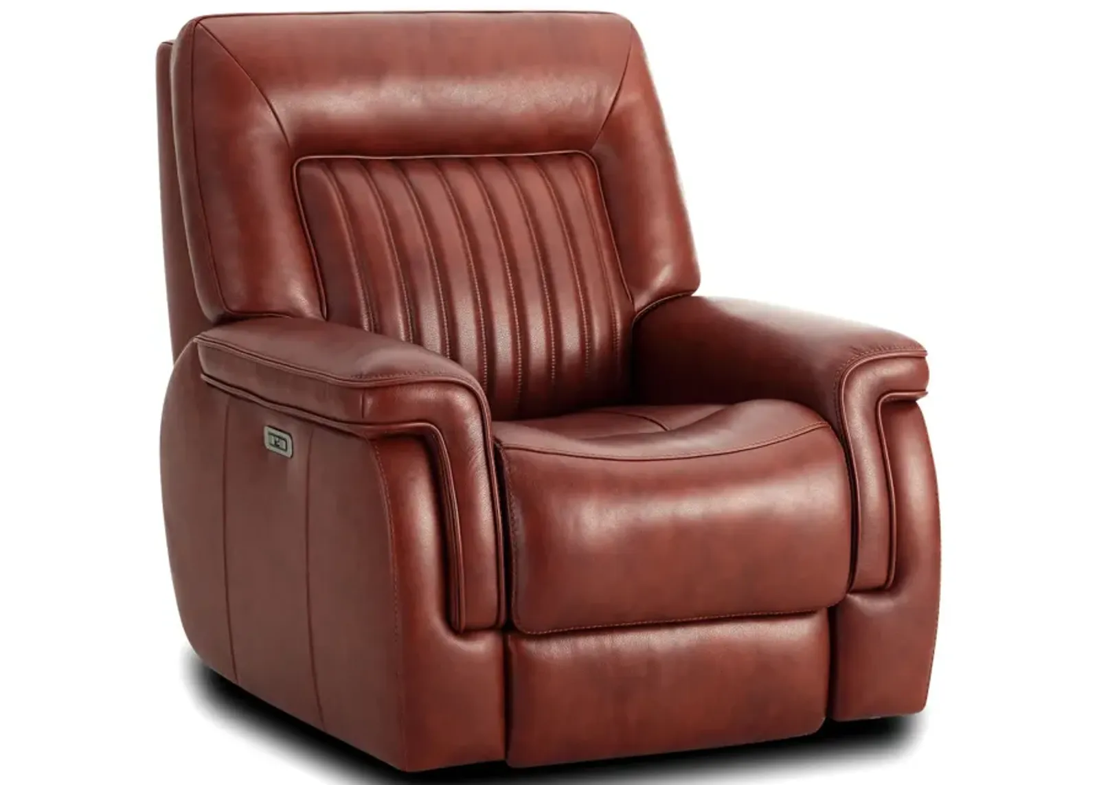 Edward Leather Power Recliner - Bourbon