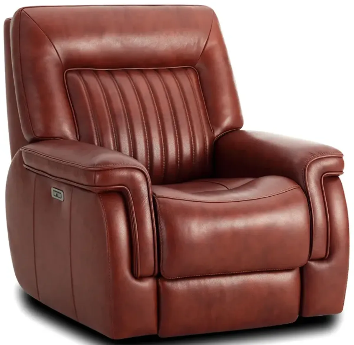 Edward Leather Power Recliner - Bourbon