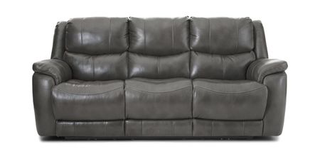 Dougie Leather Power Reclining Sofa - Grey