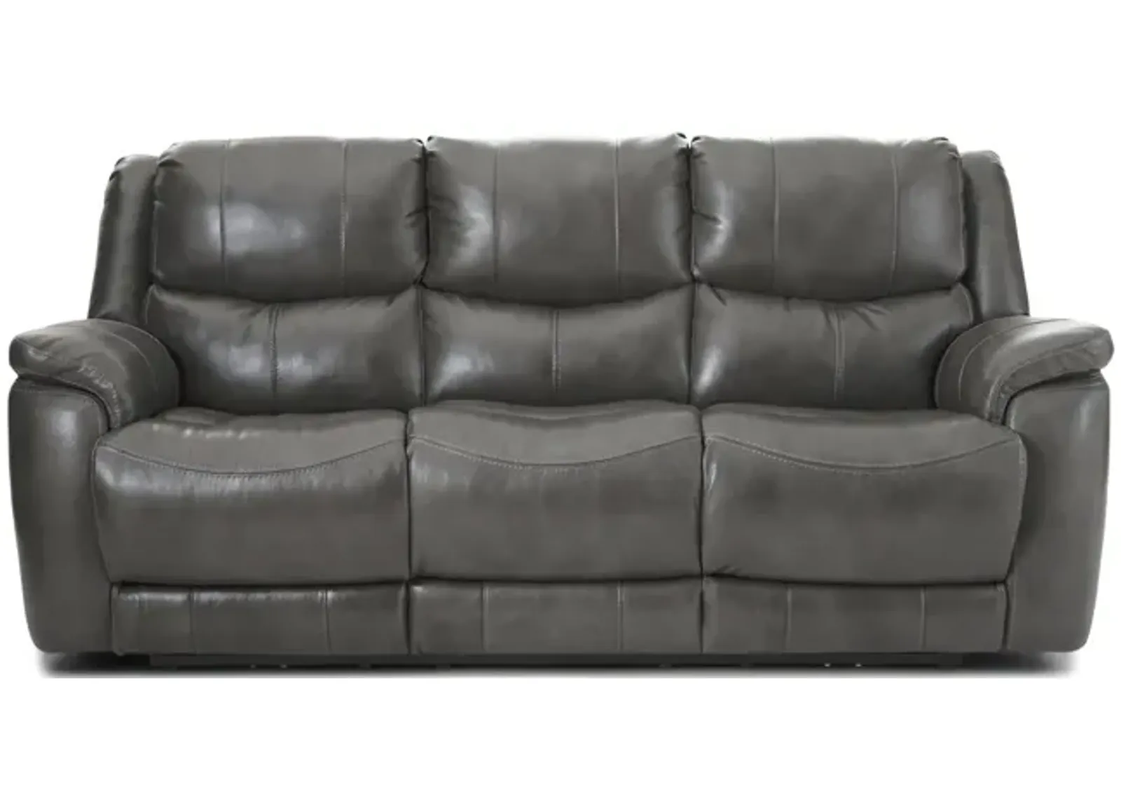 Dougie Leather Power Reclining Sofa - Grey