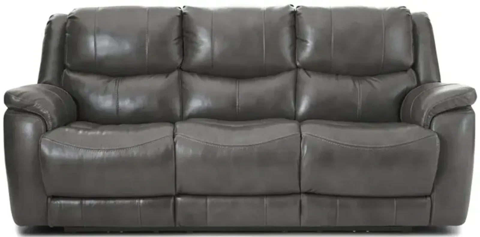 Dougie Leather Power Reclining Sofa - Grey