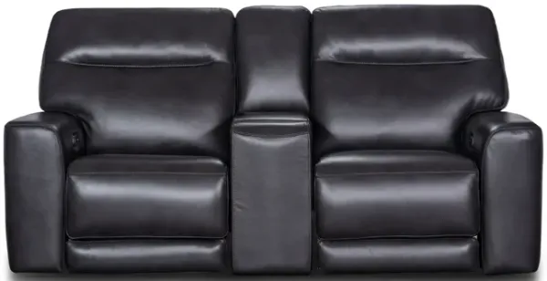 Marvel Leather Power Loveseat With Console