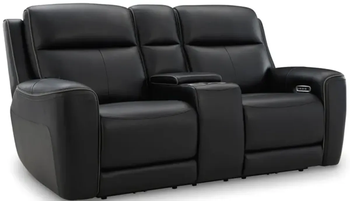 Campbell Power Loveseat With Console - Onyx