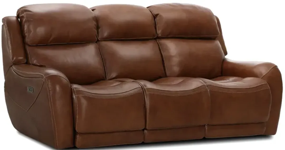 Saddle Leather Power Reclining Sofa