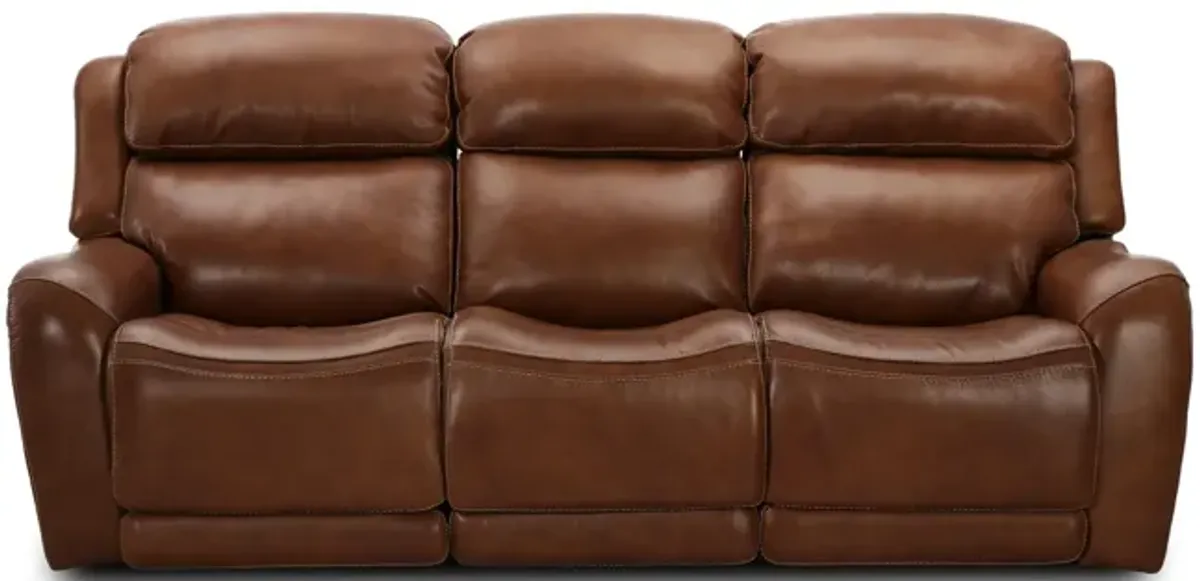 Saddle Leather Power Reclining Sofa