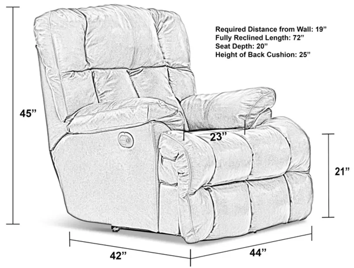 Regula Leather Lay Flat Power Recliner - Chocolate