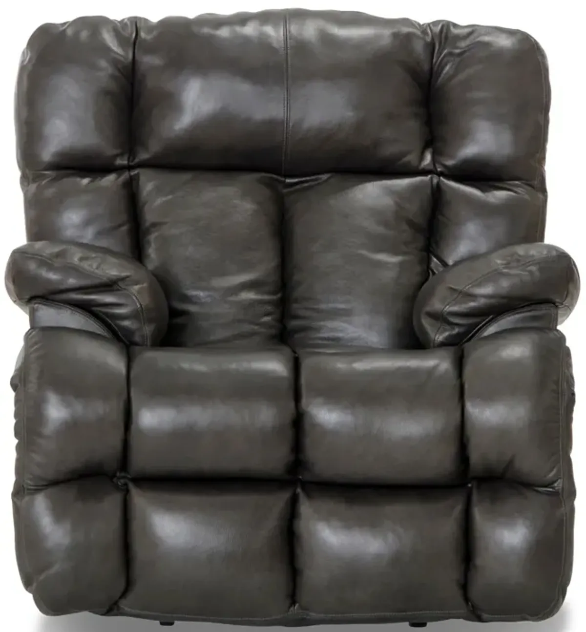 Regula Leather Lay Flat Power Recliner - Steel