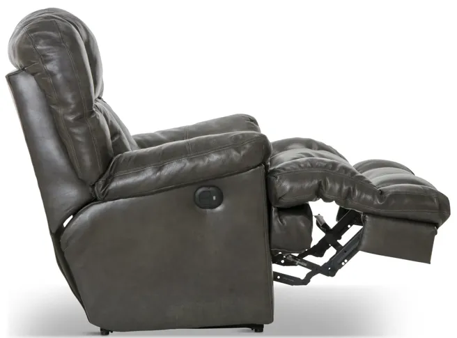 Regula Leather Lay Flat Power Recliner - Steel