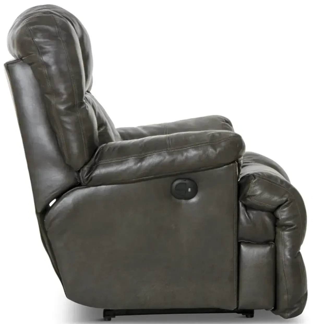 Regula Leather Lay Flat Power Recliner - Steel