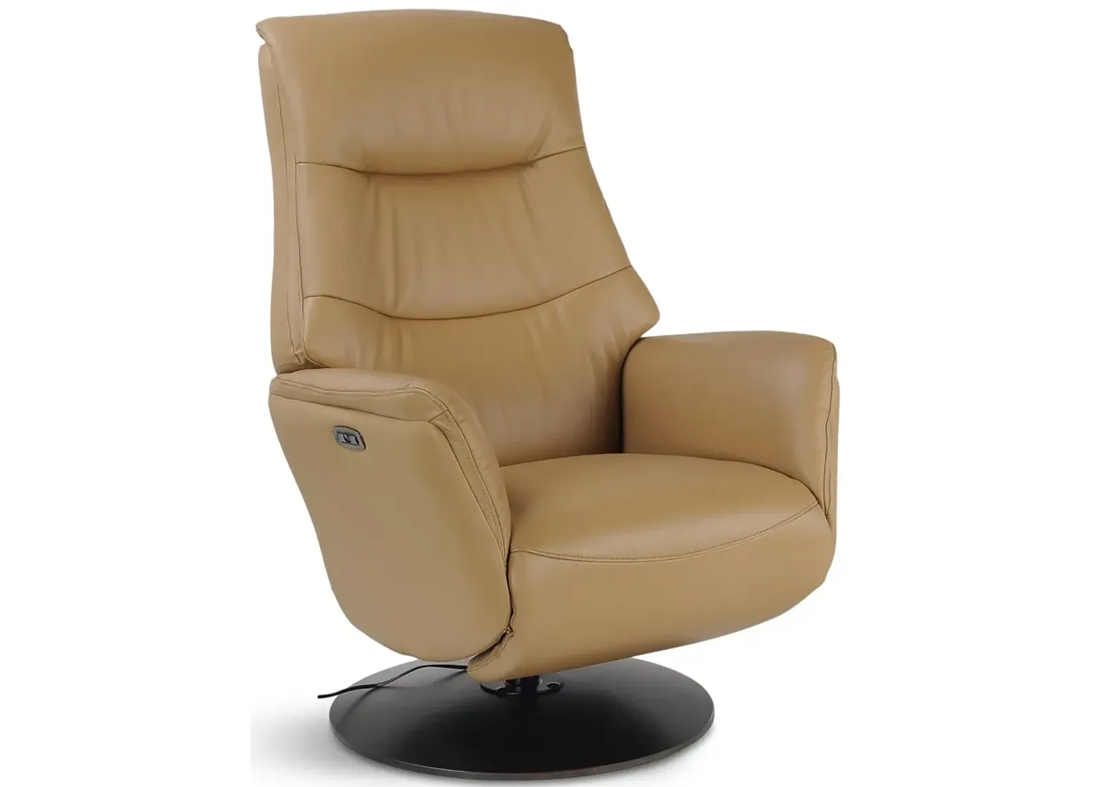 Connor Leather Zero Gravity Power Swivel Recliner - Cinnamon