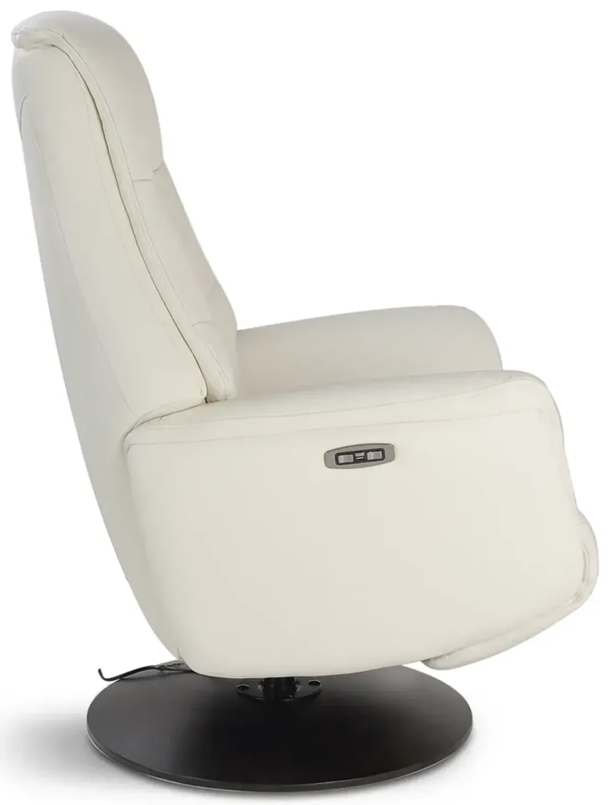 Connor Leather Zero Gravity Power Swivel Recliner - White