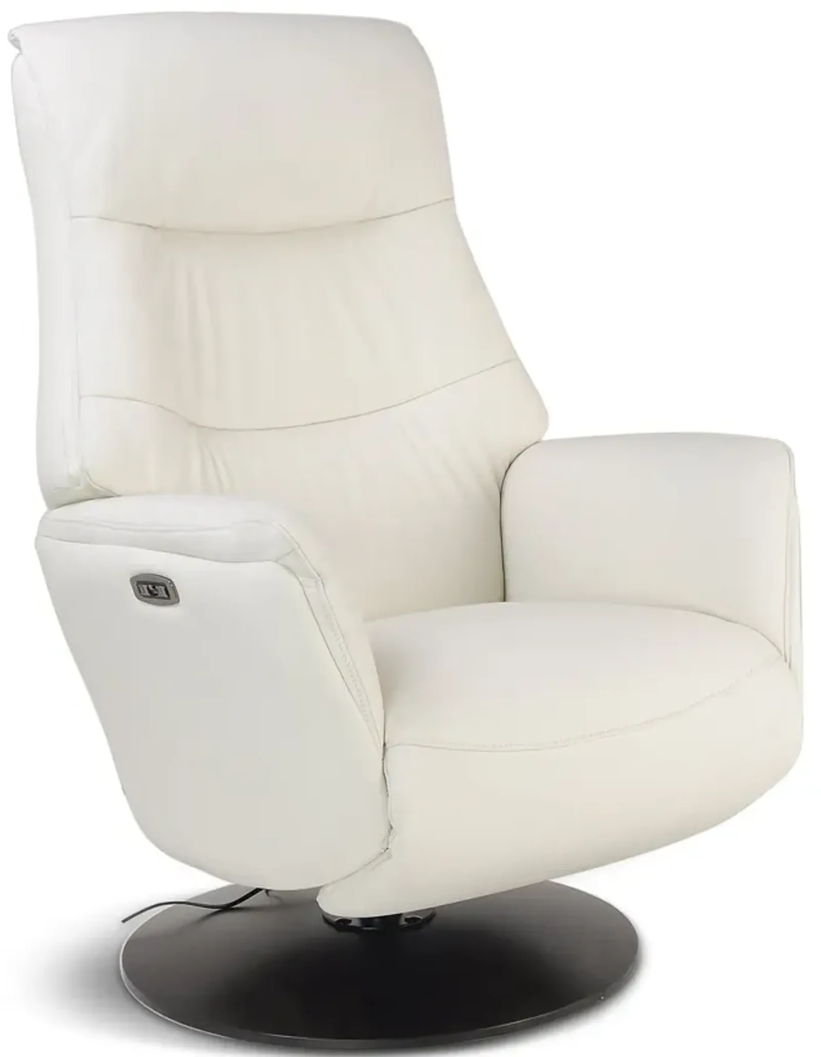 Connor Leather Zero Gravity Power Swivel Recliner - White