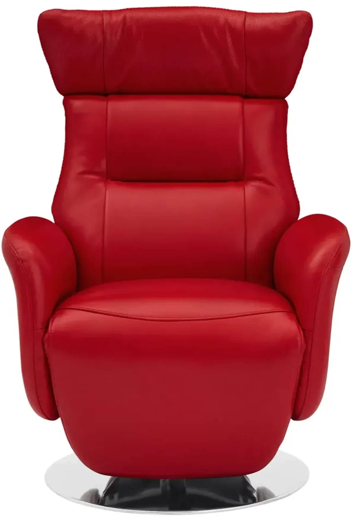 Gladys Leather Power Swivel Recliner - Red