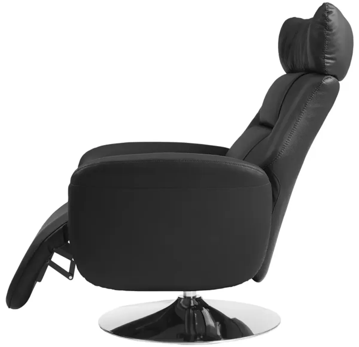 Gladys Leather Power Swivel Recliner - Black