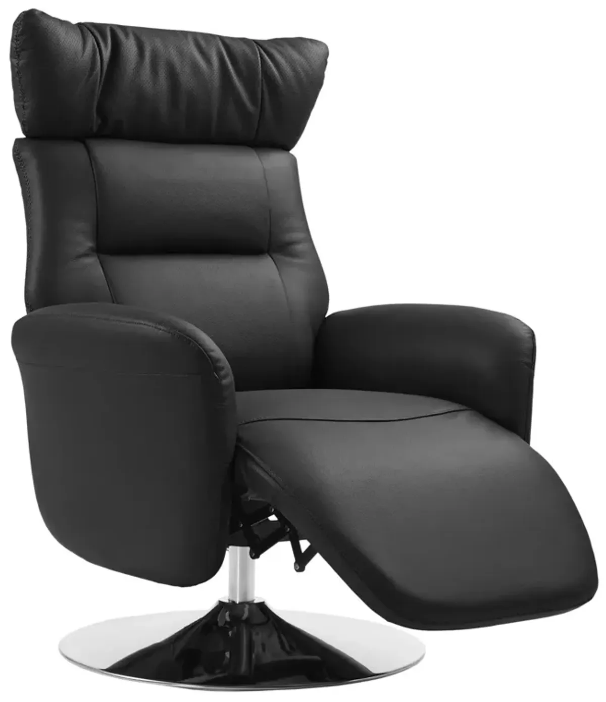 Gladys Leather Power Swivel Recliner - Black