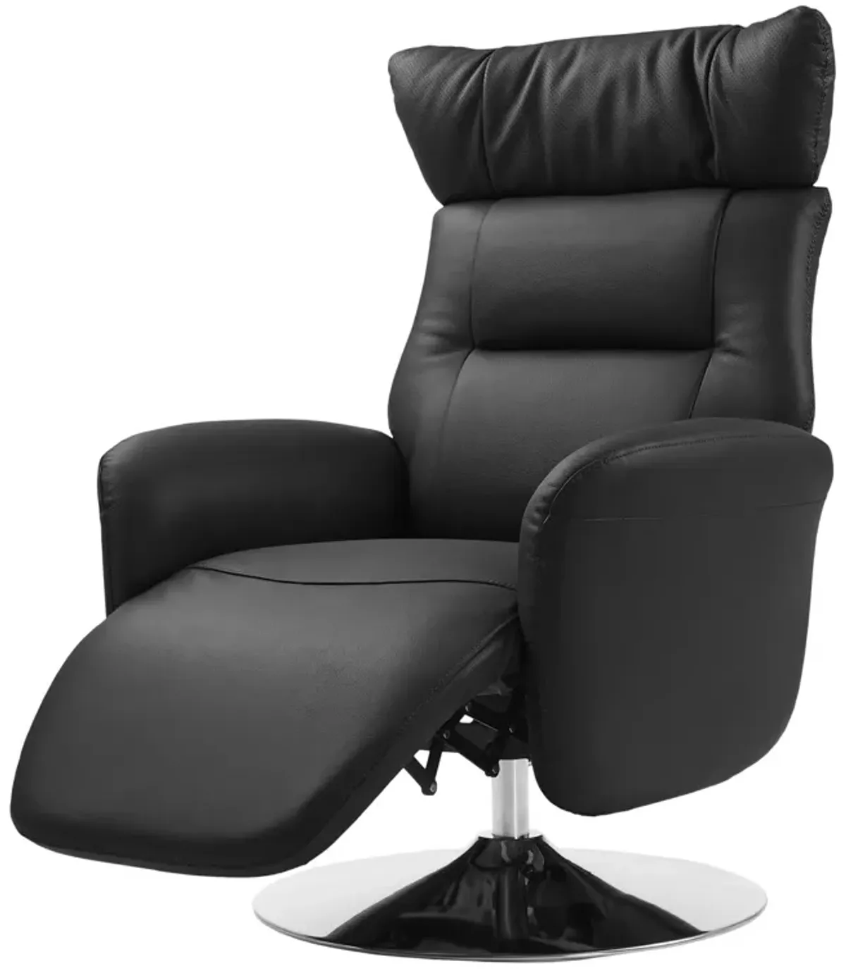 Gladys Leather Power Swivel Recliner - Black