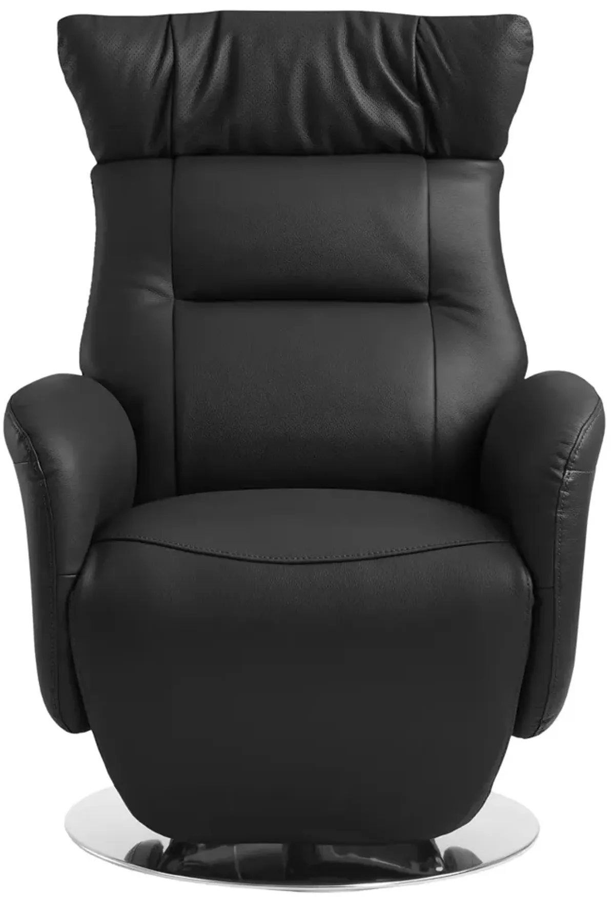 Gladys Leather Power Swivel Recliner - Black