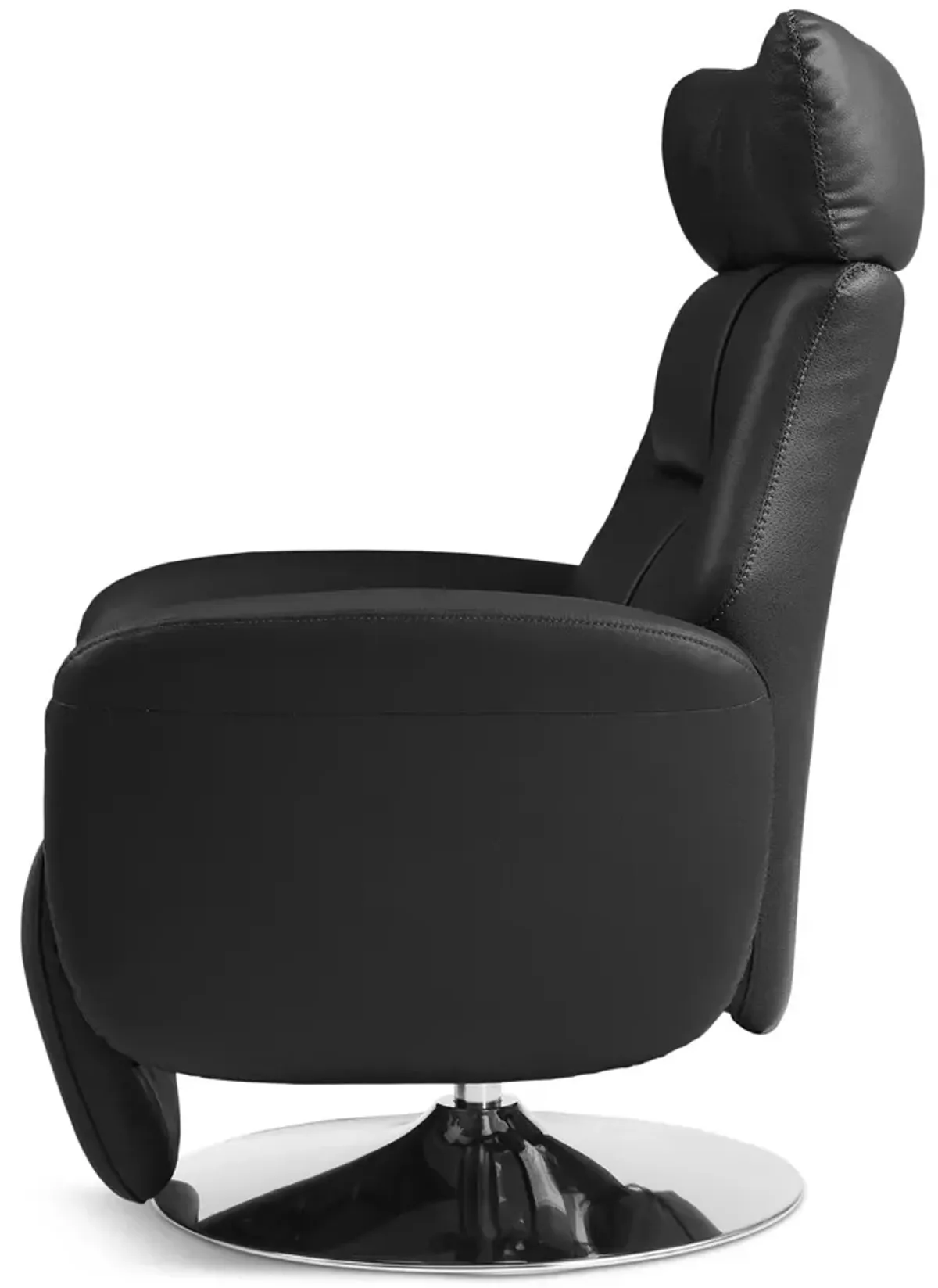 Gladys Leather Power Swivel Recliner - Black