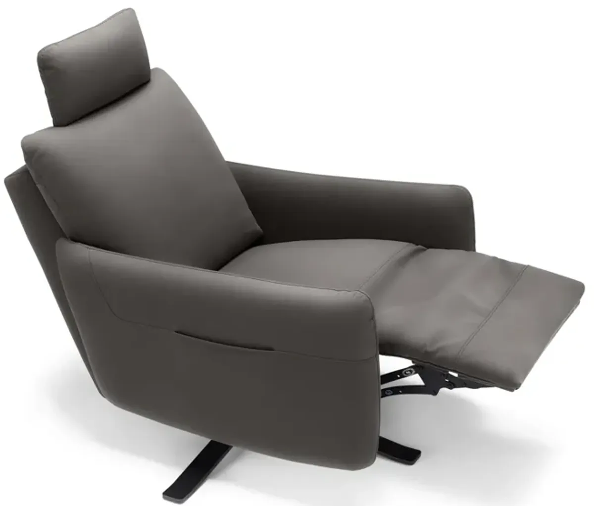 Keta Leather Power Recliner - Dark Grey