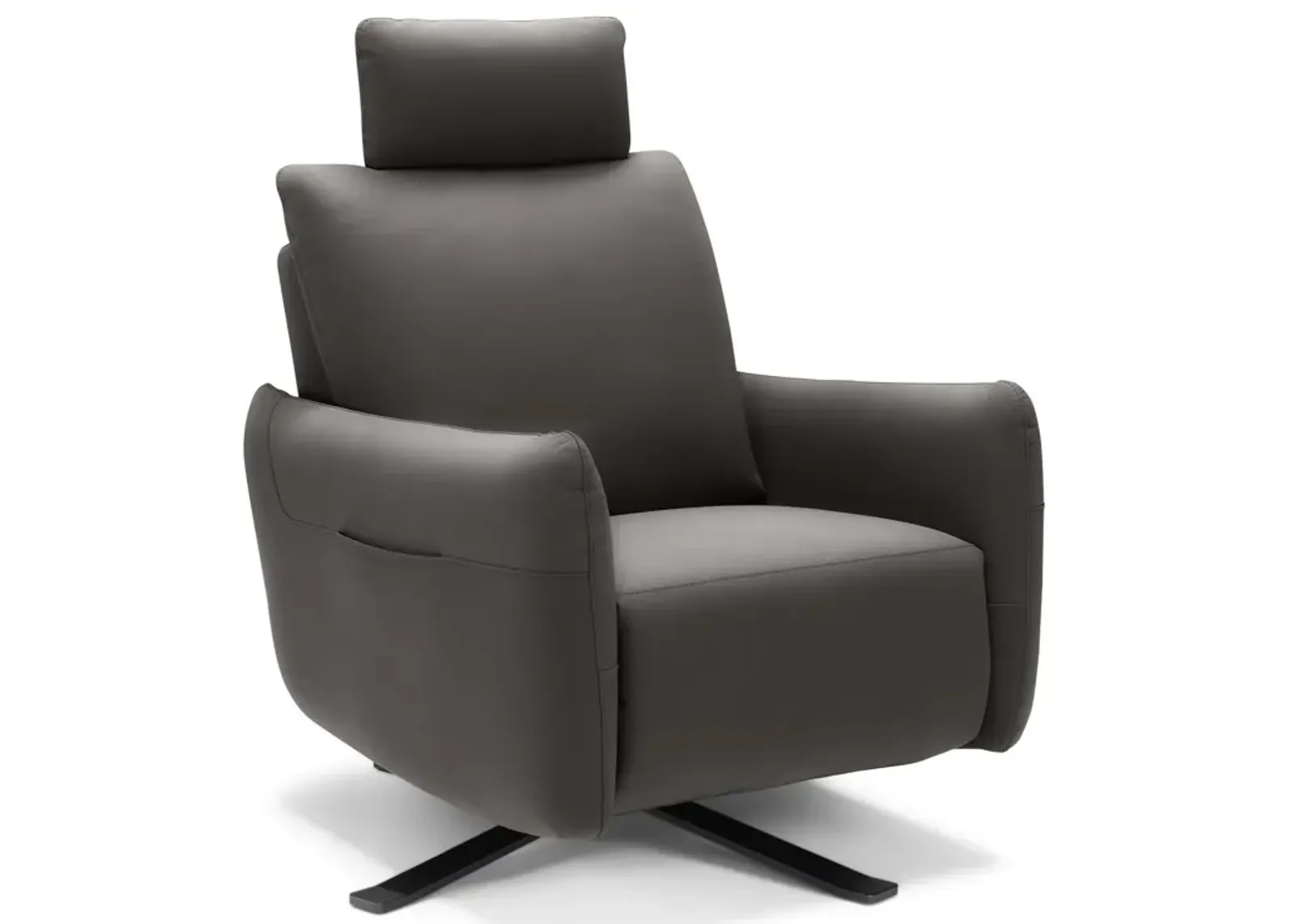 Keta Leather Power Recliner - Dark Grey