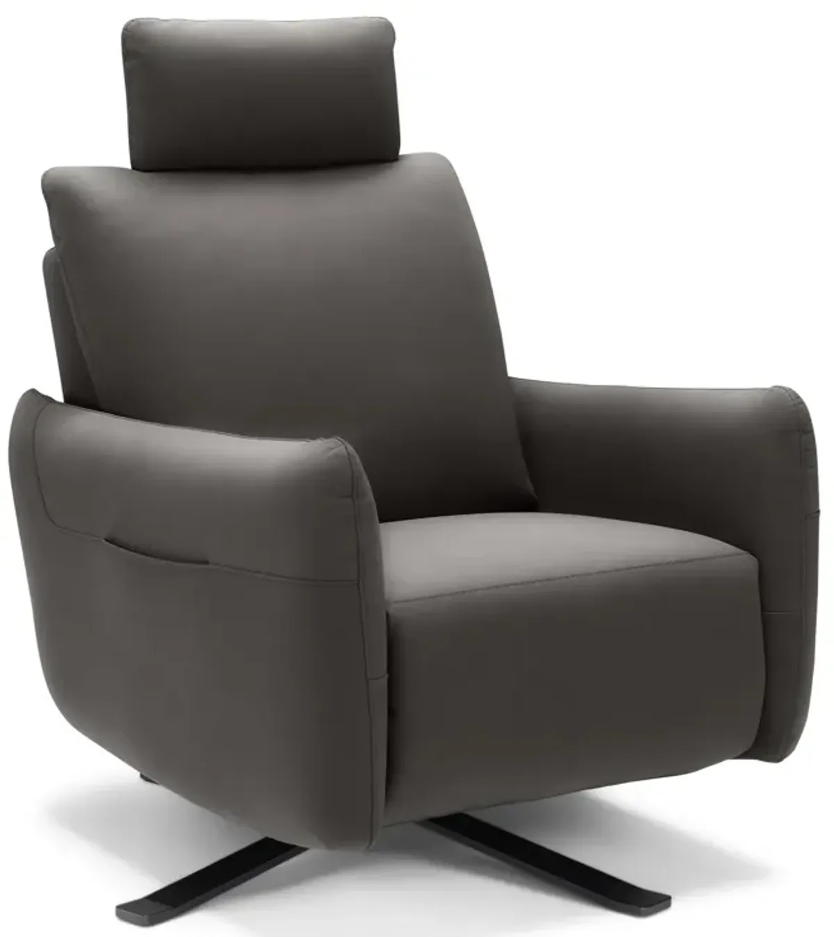 Keta Leather Power Recliner - Dark Grey