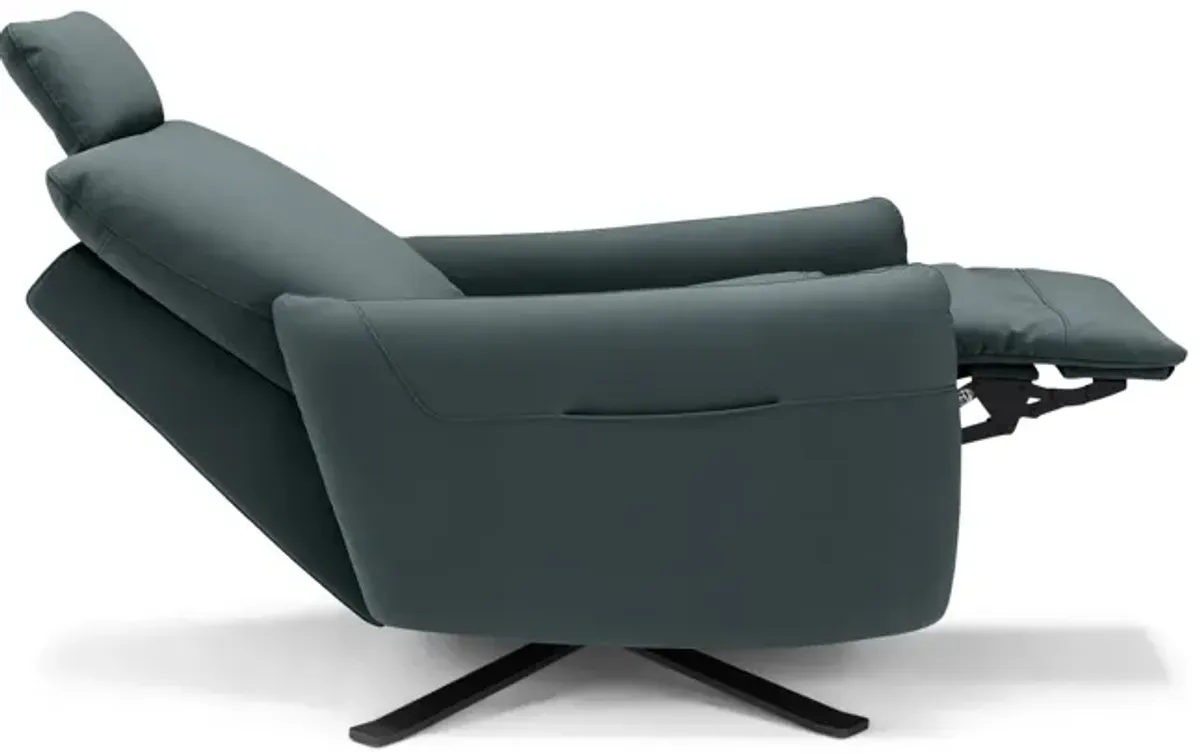 Keta Leather Power Recliner - Greenblue