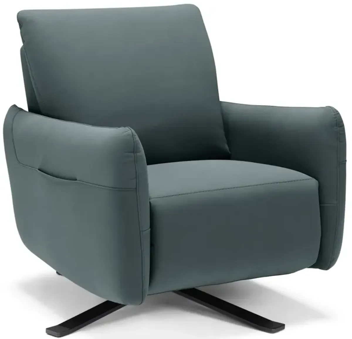 Keta Leather Power Recliner - Greenblue