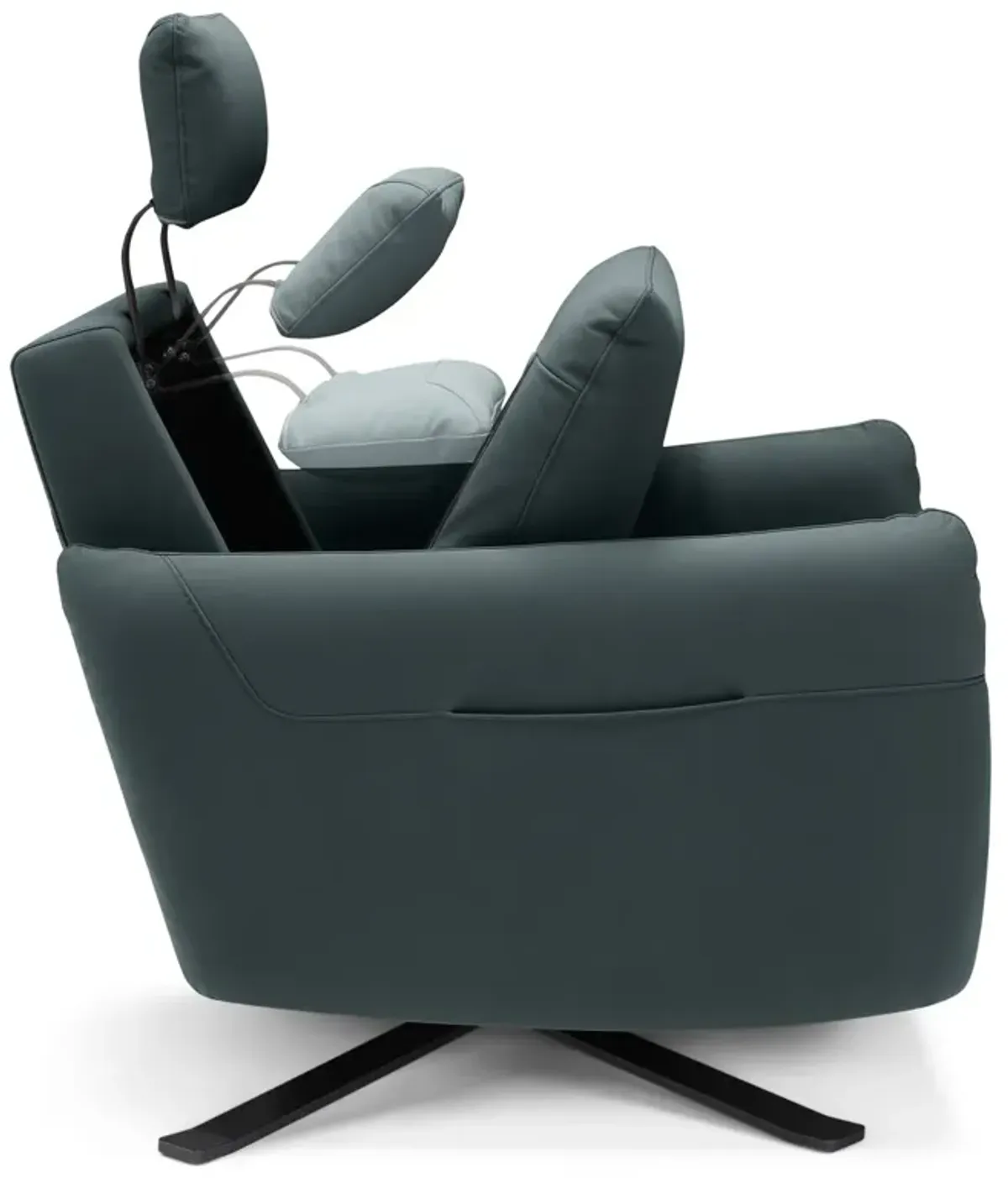 Keta Leather Power Recliner - Greenblue