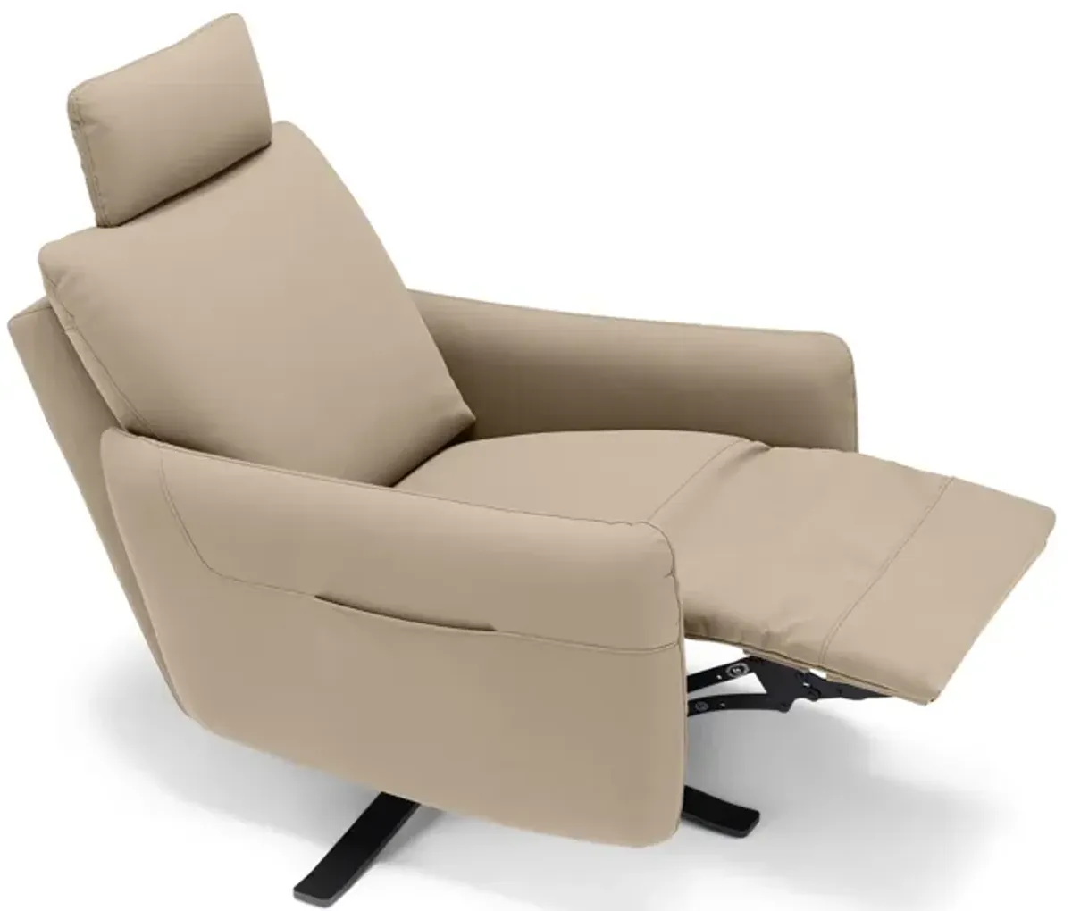 Keta Leather Power Recliner - Taupe