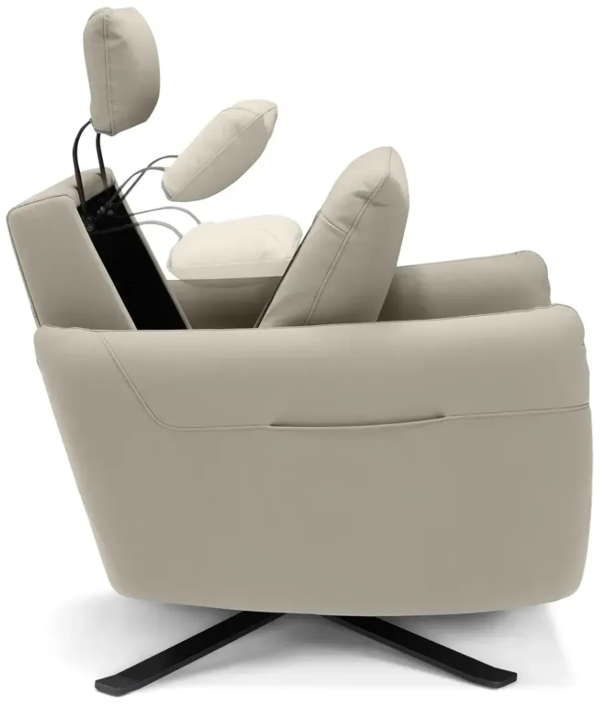 Keta Leather Power Recliner - Stone