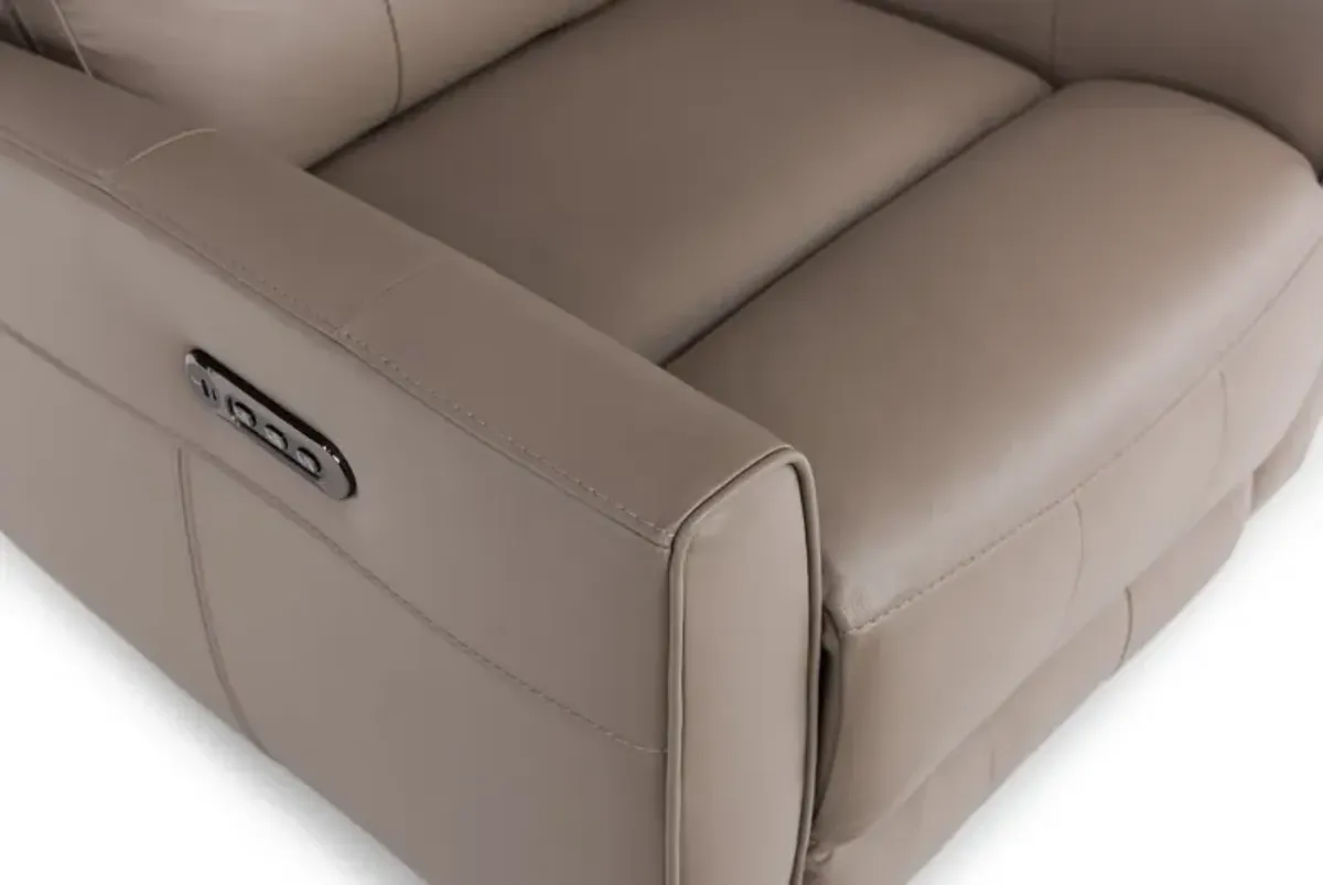 Apollo Leather Power Recliner - Greige