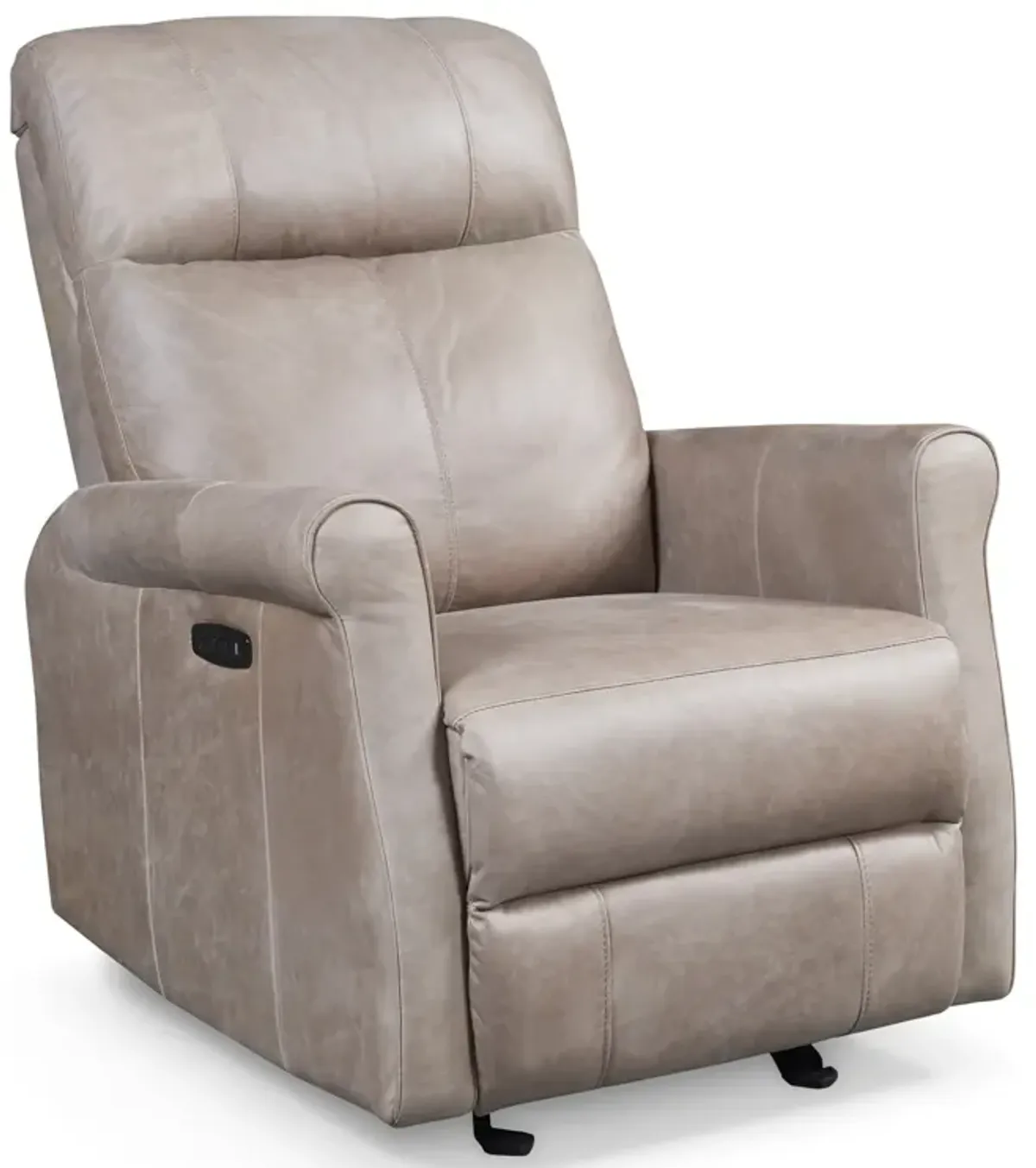 Owen Leather Power Recliner - Nude