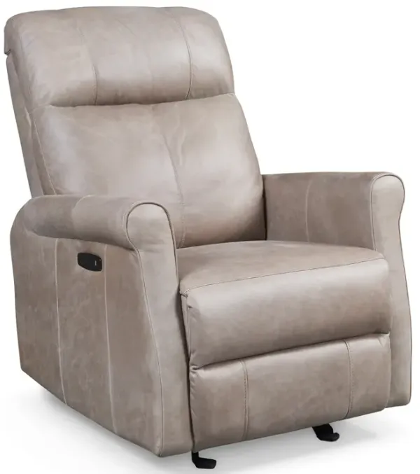 Owen Leather Power Recliner - Nude