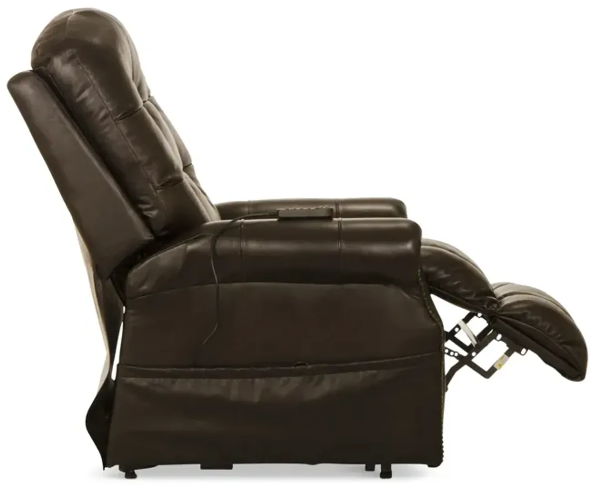 Watt Leather Power  Lay Flat  Lift Chair Recliner - Chocolate