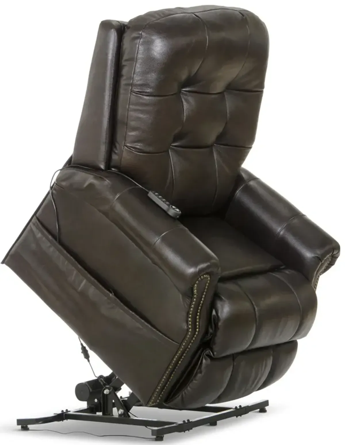 Watt Leather Power  Lay Flat  Lift Chair Recliner - Chocolate