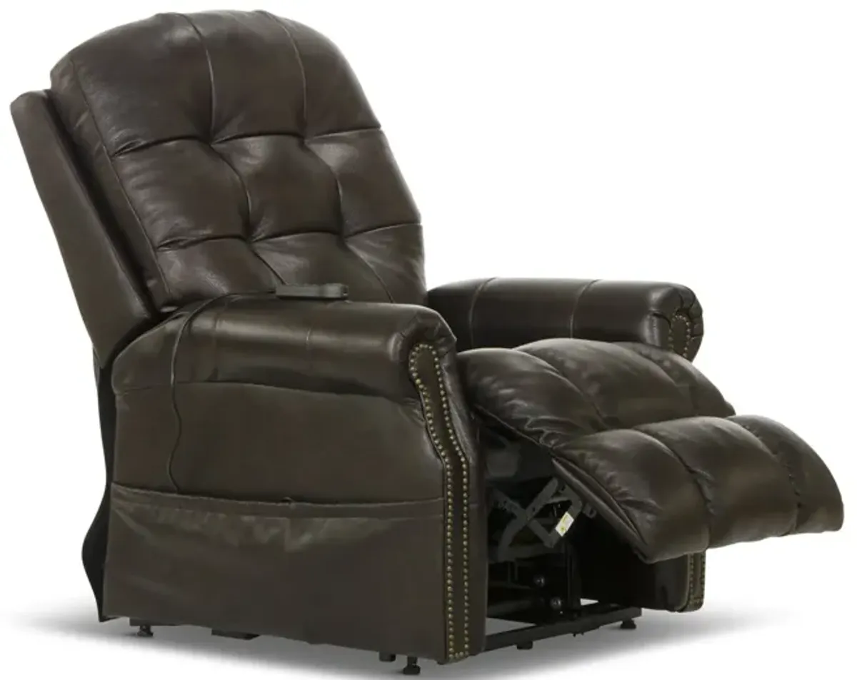 Watt Leather Power  Lay Flat  Lift Chair Recliner - Chocolate