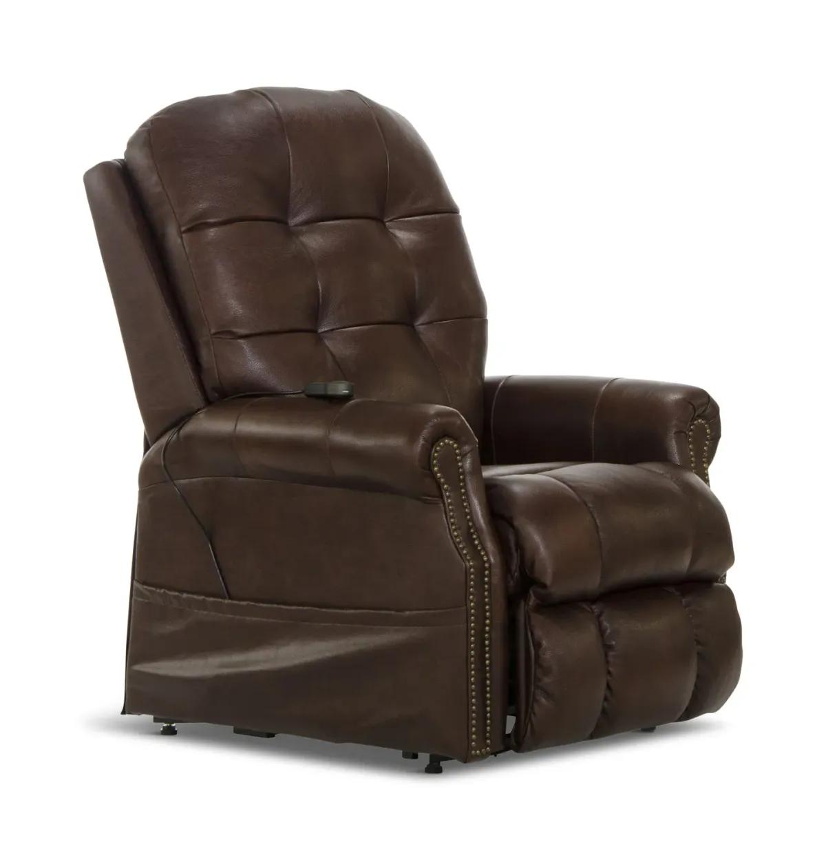 Watt Leather Power  Lay Flat  Lift Chair Recliner - Walnut