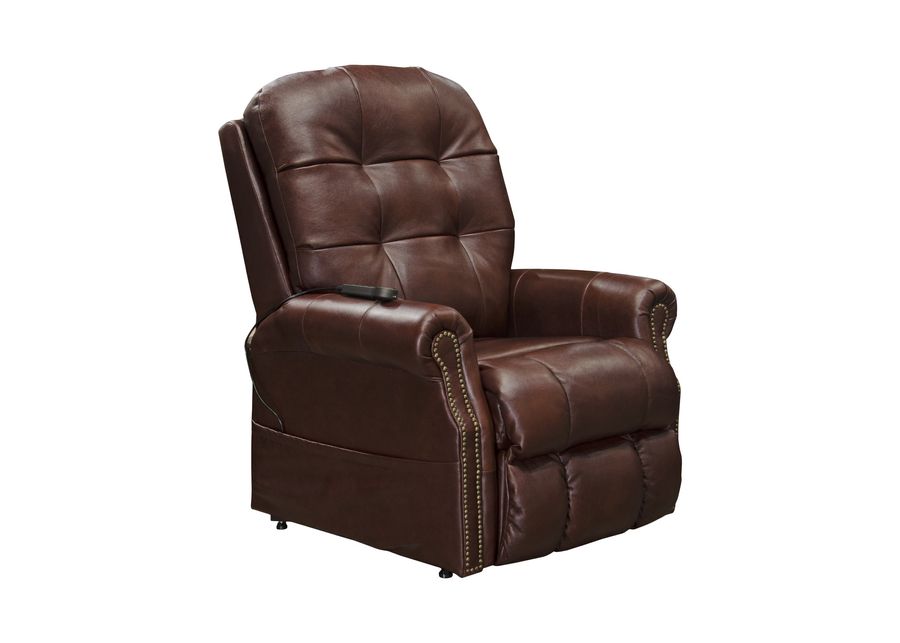 Watt Leather Power  Lay Flat  Lift Chair Recliner - Walnut