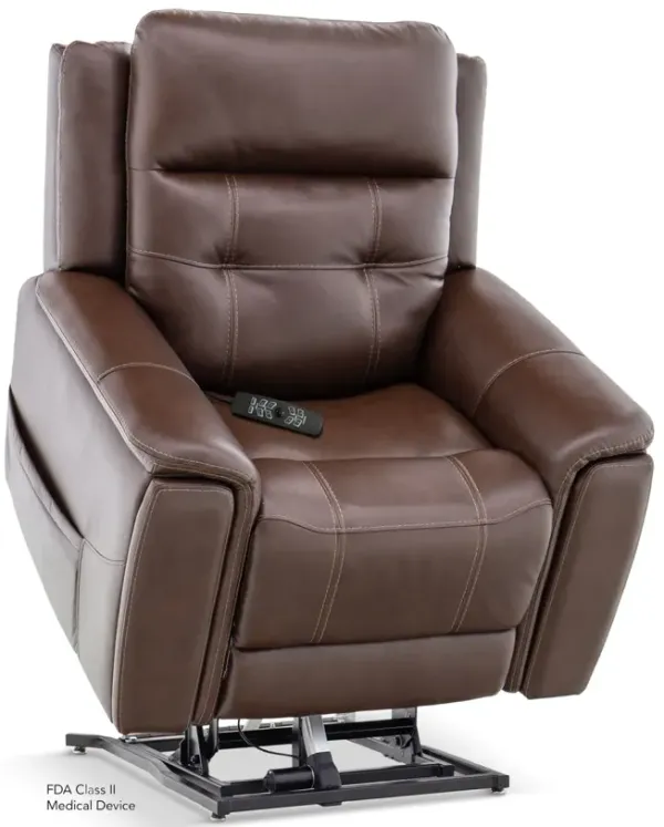 Arnold Leather Zero Gravity Power Lift Chair Recliner - Coffee
