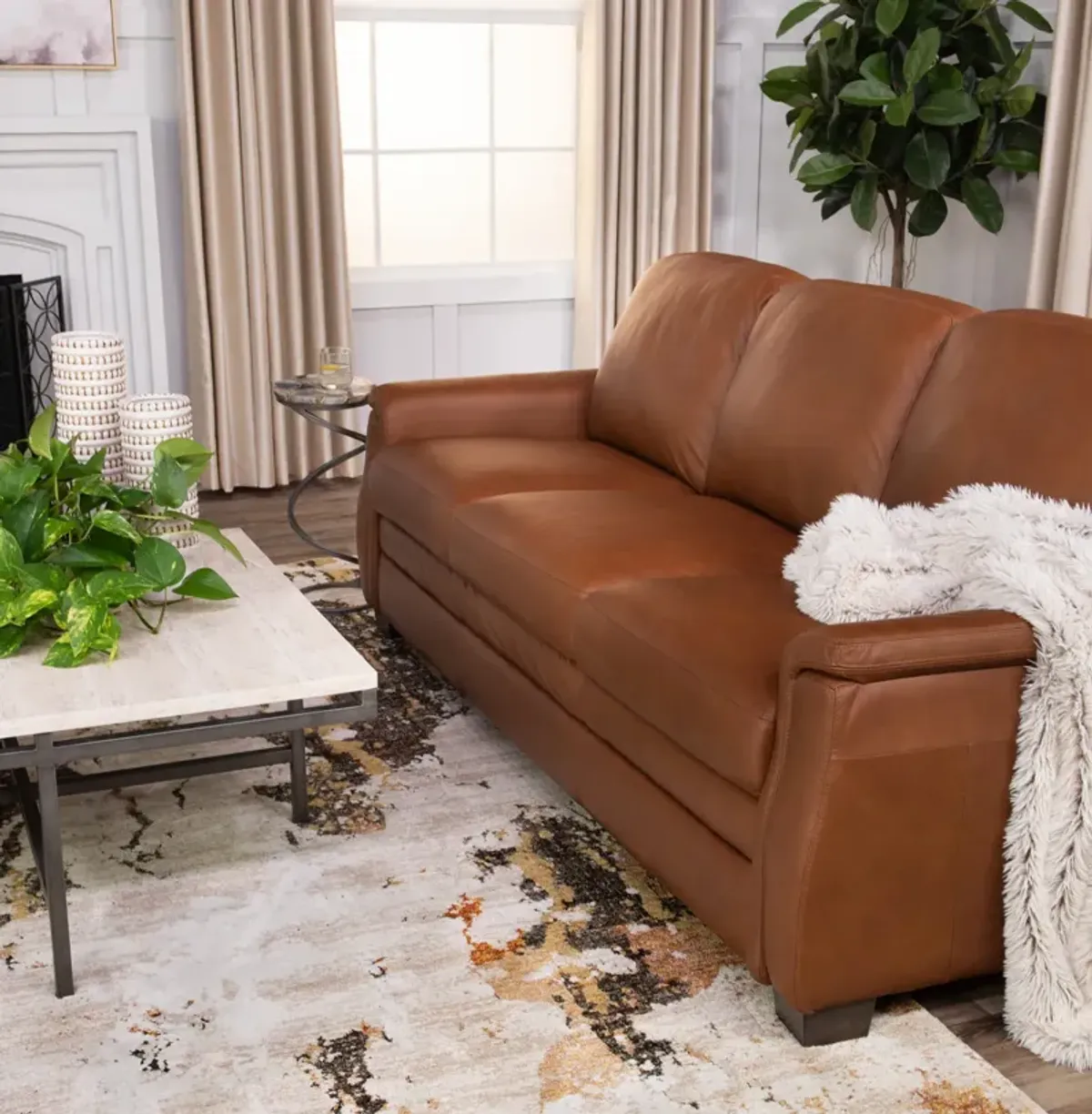 Desi Leather Sofa